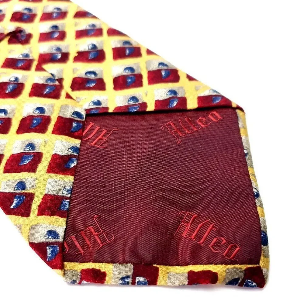 Altea Light Yellow Silk Tie‎ Woven Geometric Knit